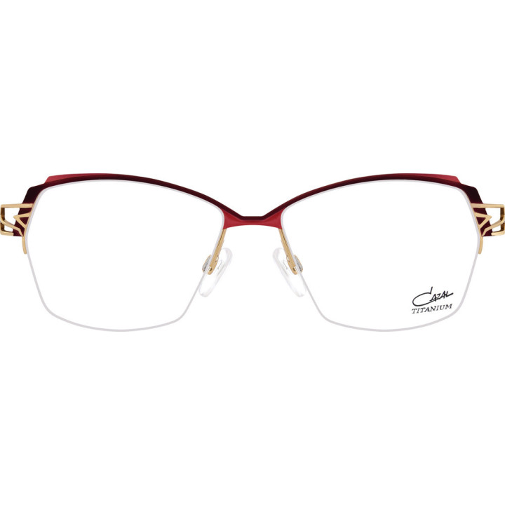 Cazal 1280 001 rouge coquelicot-or - vue de face