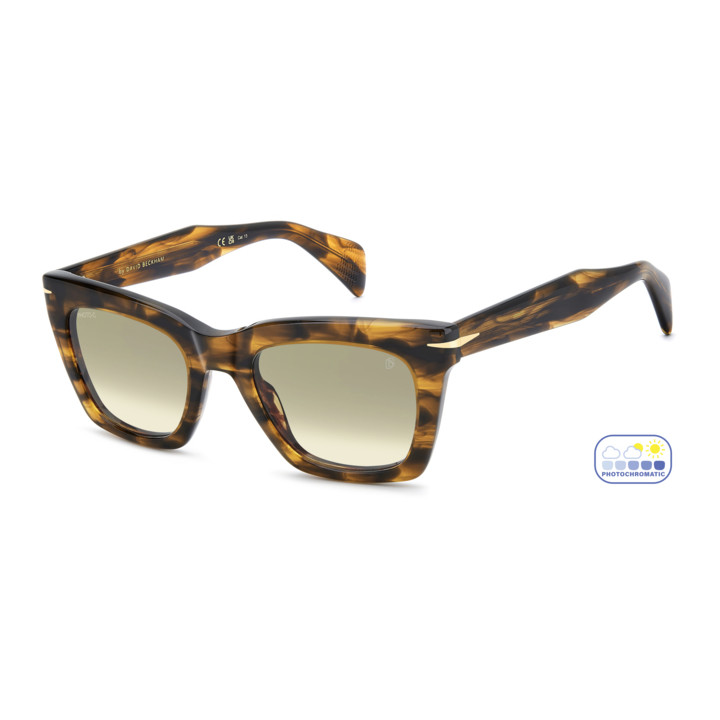 Lunettes de soleil David Beckham DB 99/MIAMI/SE Brown Horn / verres Green Shaded Photochromatic Antireflex (EX4-4R)