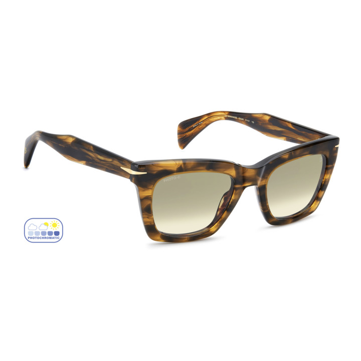 Lunettes de soleil David Beckham DB 99/MIAMI/SE Brown Horn / verres Green Shaded Photochromatic Antireflex (EX4-4R)