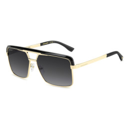 Lunettes de soleil Dsquared2 D2 0212/S Black Gold / verres Dark Grey Shaded (2M2-9O)