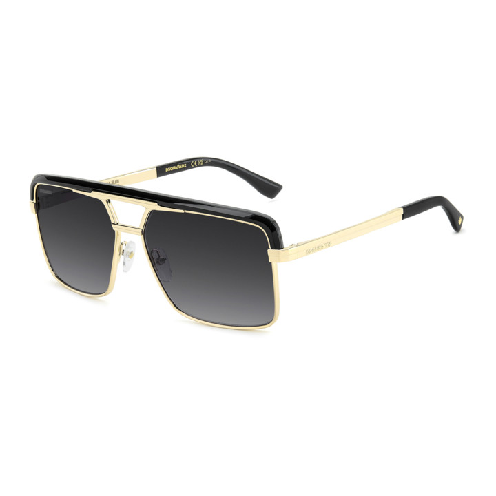 Lunettes de soleil Dsquared2 D2 0212/S Black Gold / verres Dark Grey Shaded (2M2-9O)