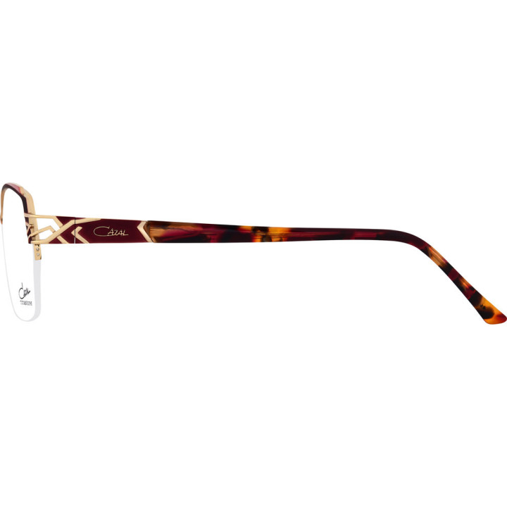 Cazal 1280 001 rouge coquelicot-or - vue de profil