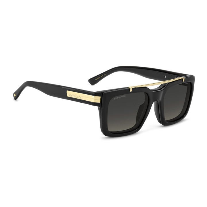 Lunettes de vue avec clip solaire Dsquared2 D2 0220/C Black Gold / verres Grey Shaded Polarized (2M2-WJ)