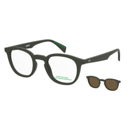 Lunettes de vue avec clip solaire Levi's LV 5104/C Matte Green / verres Bronze Polarized (DLD-SP)