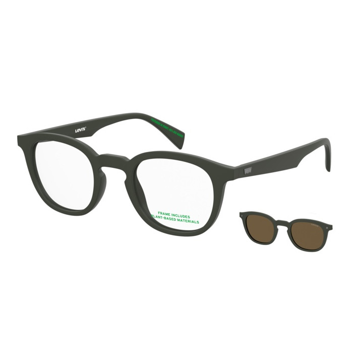 Lunettes de vue avec clip solaire Levi's LV 5104/C Matte Green / verres Bronze Polarized (DLD-SP)