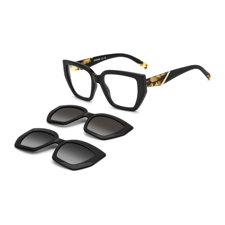 Lunettes de vue avec clip solaire Missoni MIS 0297/C2 Black / verres Brown Shaded Polarized (807-LA)