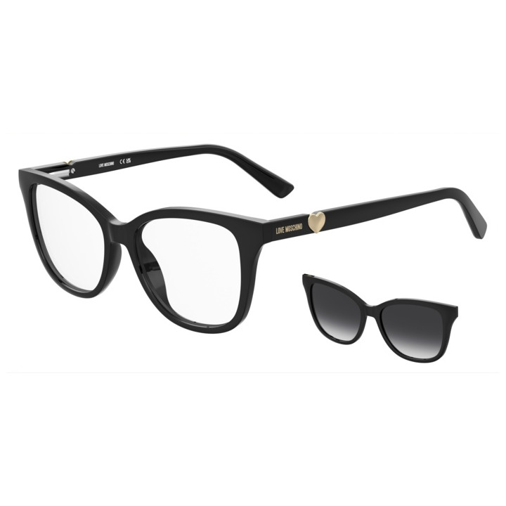 Lunettes de vue avec clip solaire Moschino Love MOL701/C Black / verres Grey Shaded Polarized (807-WJ)