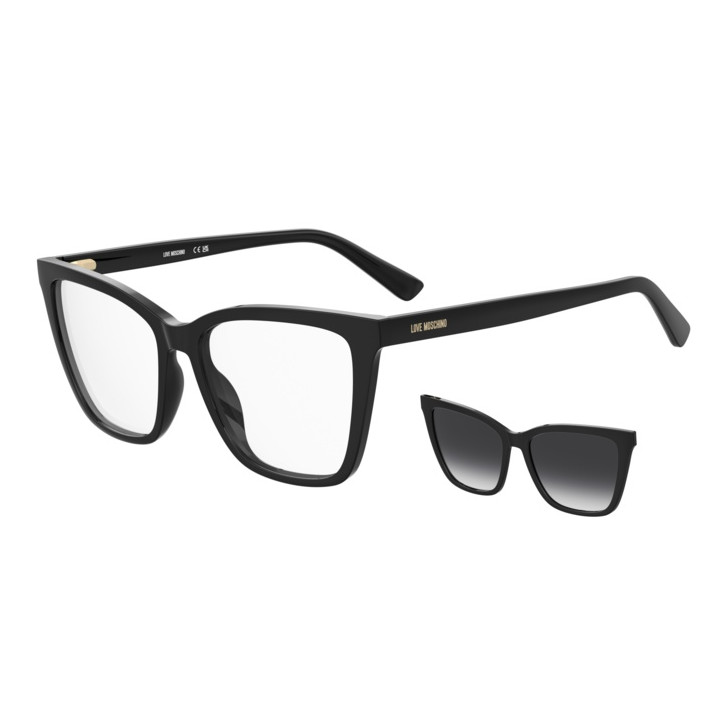 Lunettes de vue avec clip solaire Moschino Love MOL698/C Black / verres Grey Shaded Polarized (807-WJ)