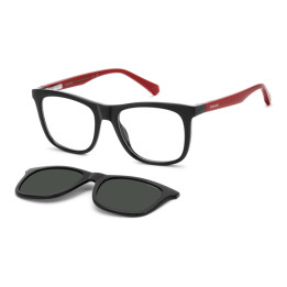 Lunettes de vue avec clip solaire Polaroid Kids PLD 8055/CS Black Red / verres Grey Polarized (OIT-M9)