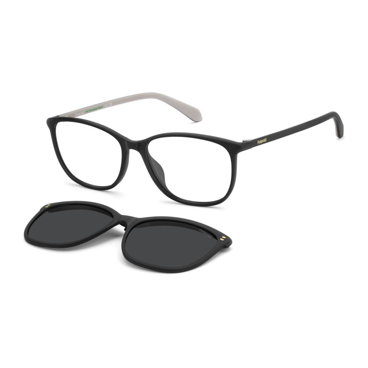 Lunettes de vue avec clip solaire Polaroid PLD D642/C Matte Black / verres Grey Polarized (003-M9)