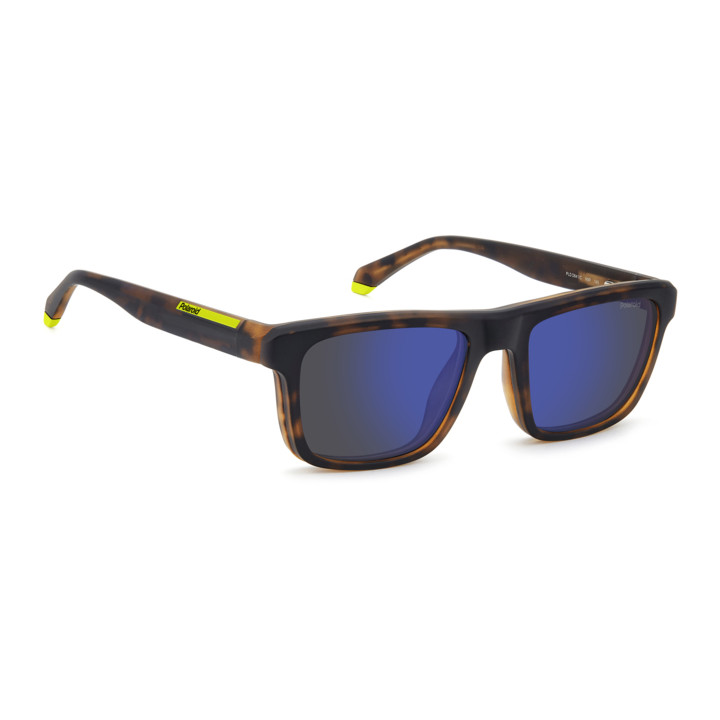 Lunettes de vue avec clip solaire Polaroid PLD D641/C Matte Havana / verres Blue Mirror Polarized (N9P-5X)