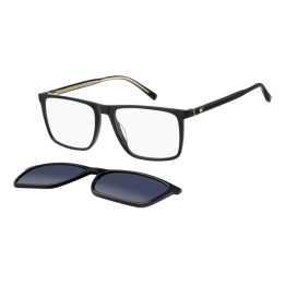 Lunettes de vue avec clip solaire Tommy Hilfiger TH 2391/C Black / verres Blue Shaded Polarized (807-Z7)