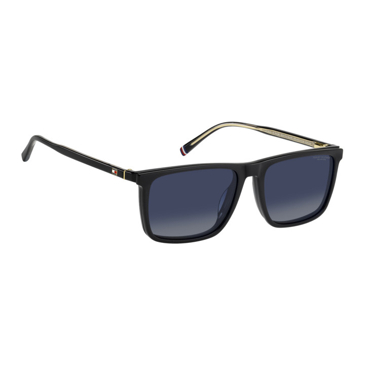 Lunettes de vue avec clip solaire Tommy Hilfiger TH 2391/C Black / verres Blue Shaded Polarized (807-Z7)