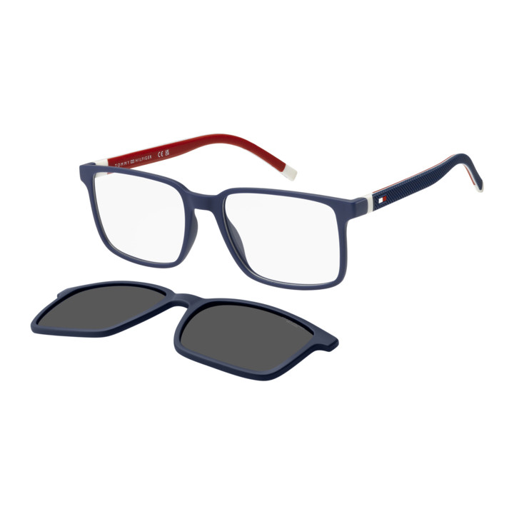 Lunettes de vue avec clip solaire Tommy Hilfiger TH 2377/C Blue / verres Grey Polarized (PJP-M9)