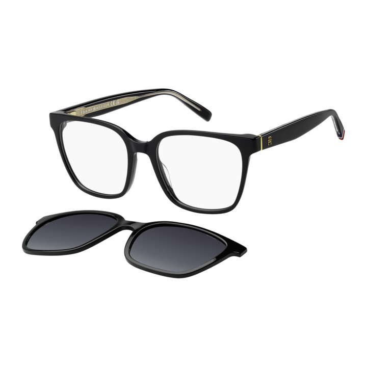 Lunettes de vue avec clip solaire Tommy Hilfiger TH 2399/C Black / verres Grey Shaded Polarized (807-WJ)