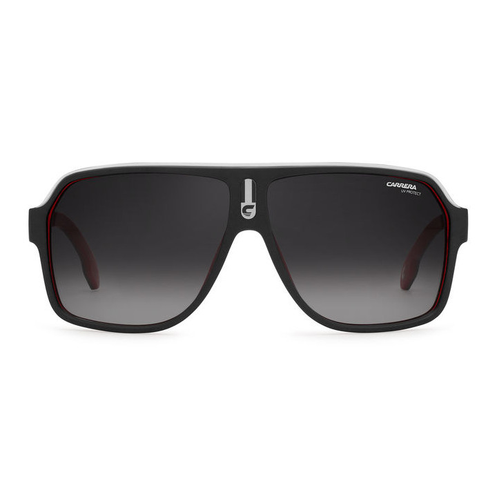 Lunettes de soleil Carrera 1001/S Matte Black Red / verres Dark Grey Shaded (BLX-9O)