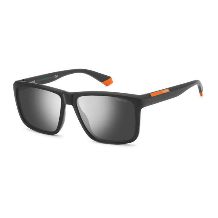 Lunettes de soleil Polaroid PLD 2164/S Matte Black Orange / verres Grey Silver Mirror Polarized (RC2-EX)