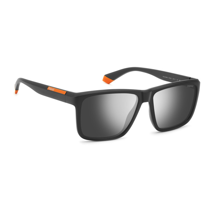 Lunettes de soleil Polaroid PLD 2164/S Matte Black Orange / verres Grey Silver Mirror Polarized (RC2-EX)