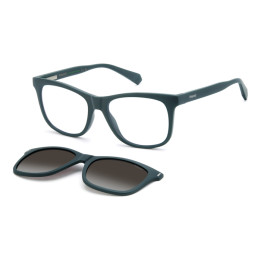 Lunettes de vue avec clip solaire Polaroid PLD 6202/CS Matte Teal / verres Brown Shaded Polarized (PYW-LA)