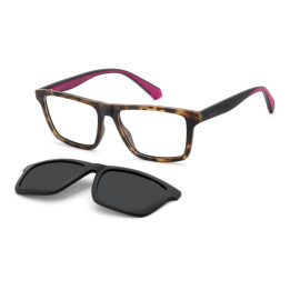 Lunettes de vue avec clip solaire Polaroid PLD D590/C Matte Havana / verres Grey Polarized (N9P-M9)