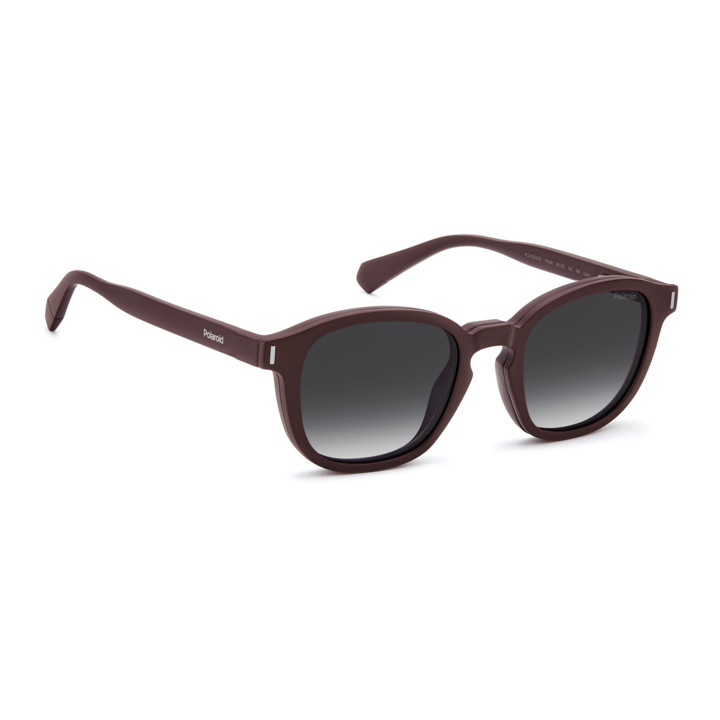 Lunettes de vue avec clip solaire Polaroid PLD 6203/CS Matte Burgundy / verres Grey Shaded Polarized (7BL-WJ)