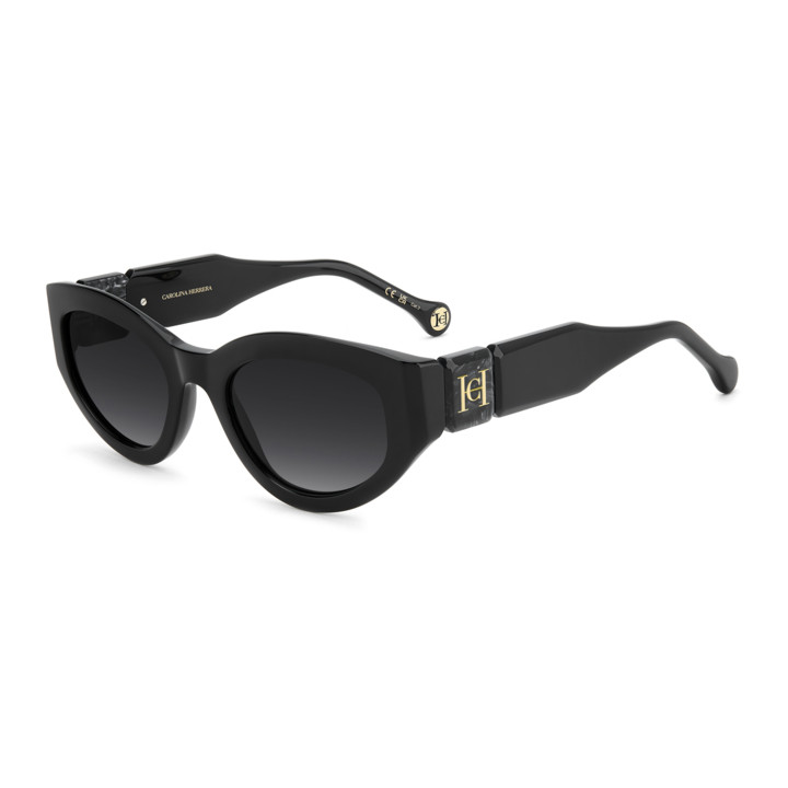 Lunettes de soleil Carolina Herrera HER 0370/S Black / verres Dark Grey Shaded (807-9O)