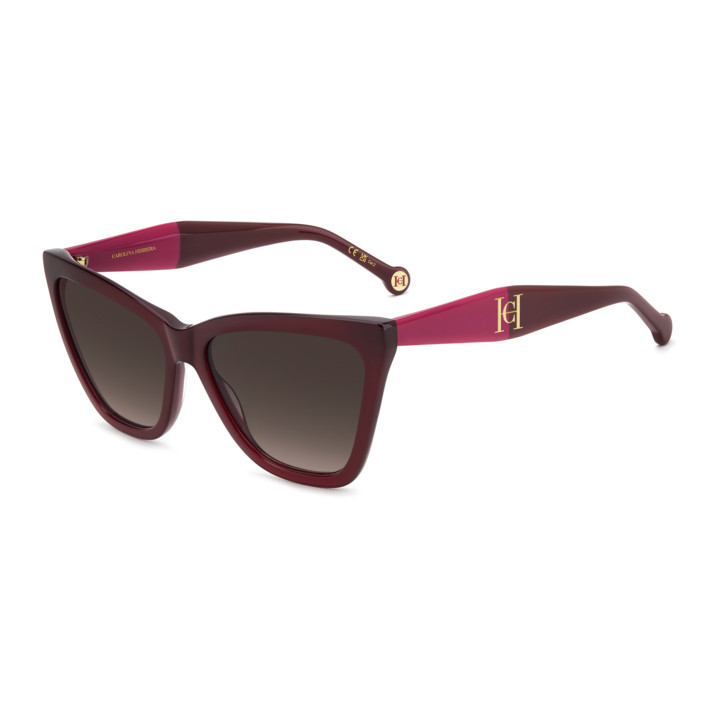 Lunettes de soleil Carolina Herrera HER 0374/S Burgundy 2 / verres Brown Shaded (LHF-HA)