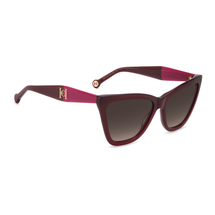 Lunettes de soleil Carolina Herrera HER 0374/S Burgundy 2 / verres Brown Shaded (LHF-HA)