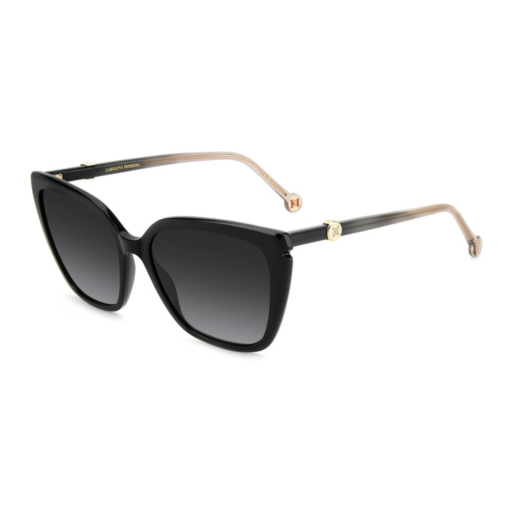 Lunettes de soleil Carolina Herrera HER 0385/S Black / verres Dark Grey Shaded (807-9O)