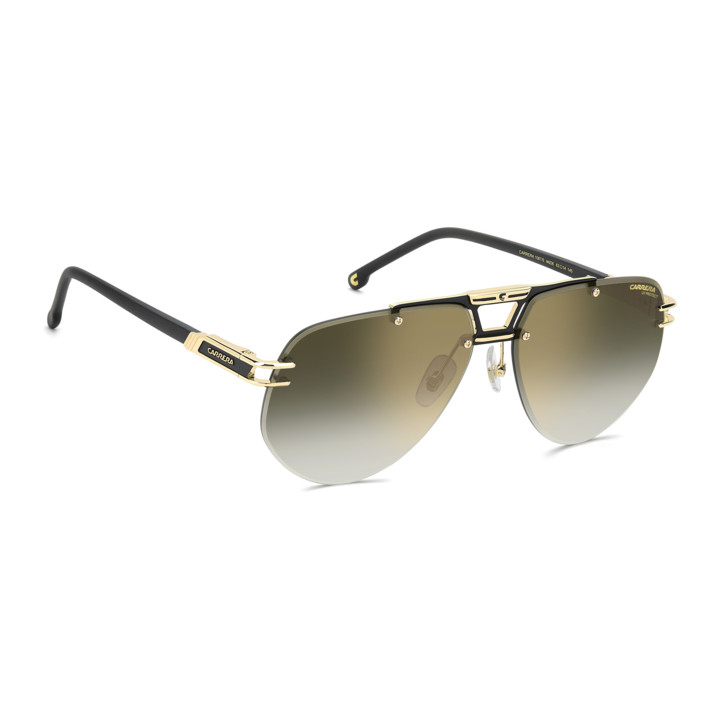 Lunettes de soleil Carrera 1087/S Matte Black Gold / verres Green Shaded Gold Mirror Antirefex (I46-D6)