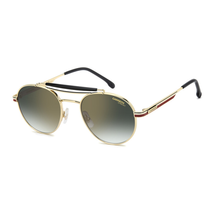 Lunettes de soleil Carrera 381/S Gold Striped Red / verres Green Shaded Gold Mirror Antirefex (W3J-D6)