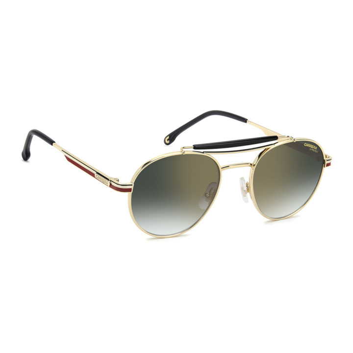 Lunettes de soleil Carrera 381/S Gold Striped Red / verres Green Shaded Gold Mirror Antirefex (W3J-D6)
