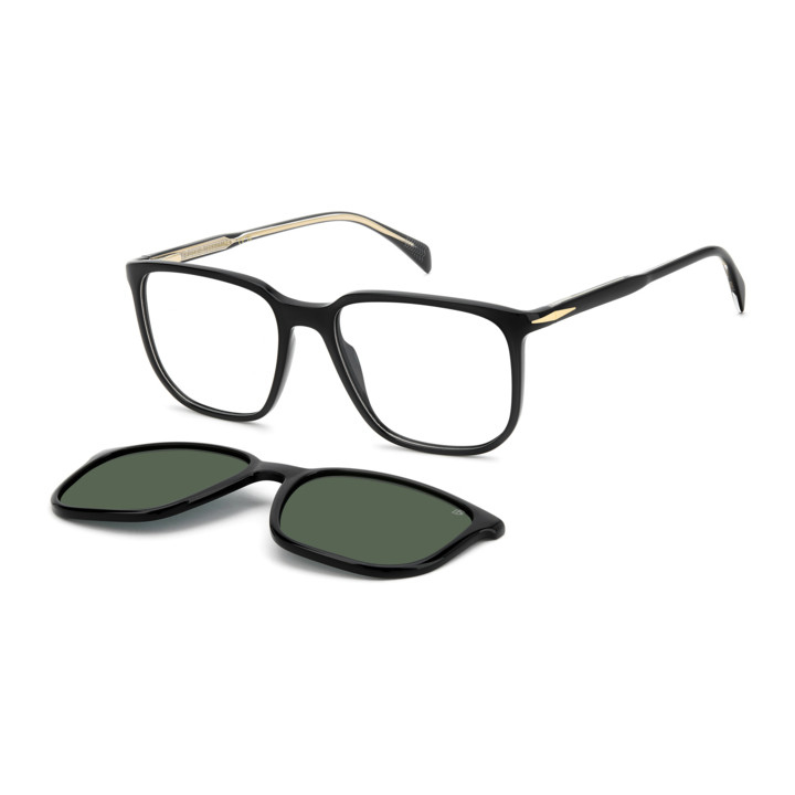 Lunettes de vue avec clip solaire David Beckham DB 1210/C Black / verres Green Polarized (807-UC)