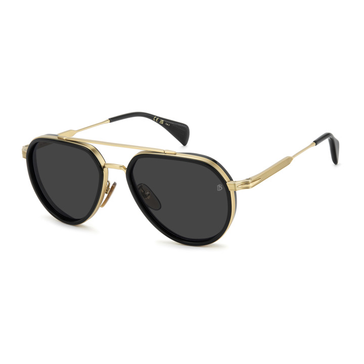 Lunettes de soleil David Beckham DB 1226/G/S Gold Black 2 / verres Grey Antireflex (RHL-2K)