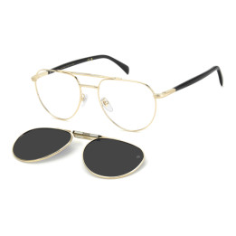 Lunettes de vue avec clip solaire David Beckham DB 1238/C Gold Black 2 / verres Grey Polarized (RHL-M9)