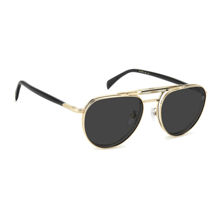 Lunettes de vue avec clip solaire David Beckham DB 1238/C Gold Black 2 / verres Grey Polarized (RHL-M9)