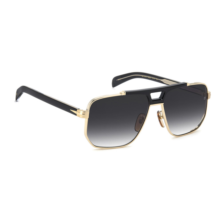 Lunettes de soleil David Beckham DB 7157/S Gold Black 2 / verres Dark Grey Shaded (RHL-9O)