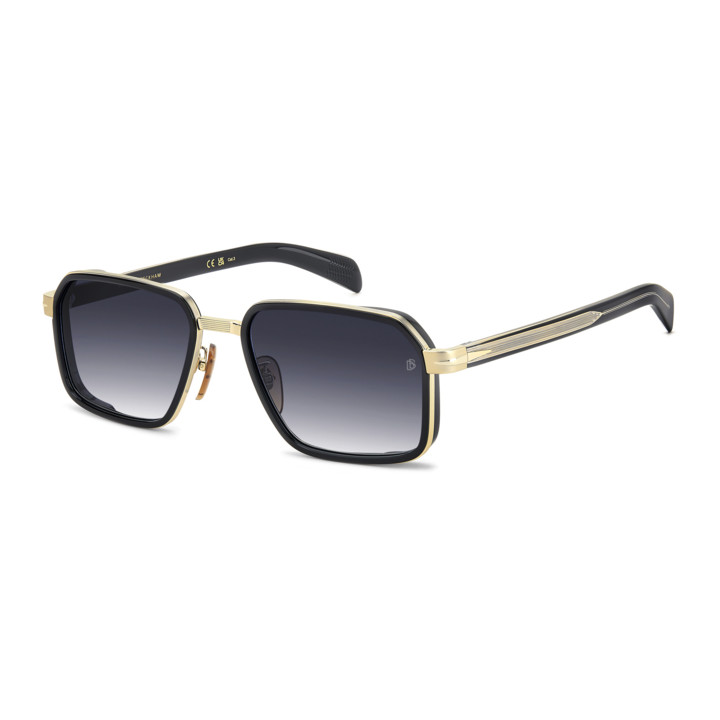Lunettes de soleil David Beckham DB 7158/S Gold Black 2 / verres Dk Blue Shaded (RHL-08)