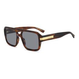 Lunettes de soleil Dsquared2 D2 0197/S Brown Horn / verres Grey (EX4-IR)