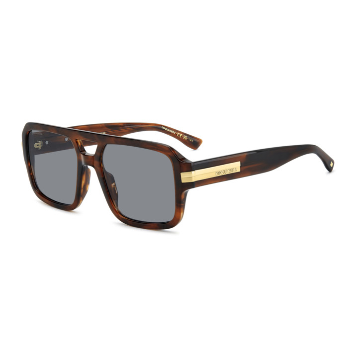 Lunettes de soleil Dsquared2 D2 0197/S Brown Horn / verres Grey (EX4-IR)