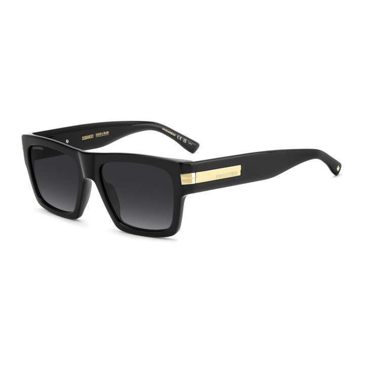 Lunettes de soleil Dsquared2 D2 0198/S Black / verres Dark Grey Shaded (807-9O)