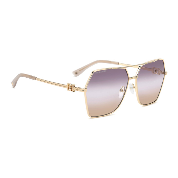 Lunettes de soleil Dsquared2 D2 0206/S Rose Gold / verres Brown Violet Doubleshade (000-QR)