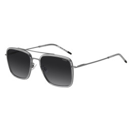 Lunettes de soleil HUGO HG 1404/G/S Shaded Grey Texture Transparent Gre / verres Dark Grey Shaded (KAC-9O)