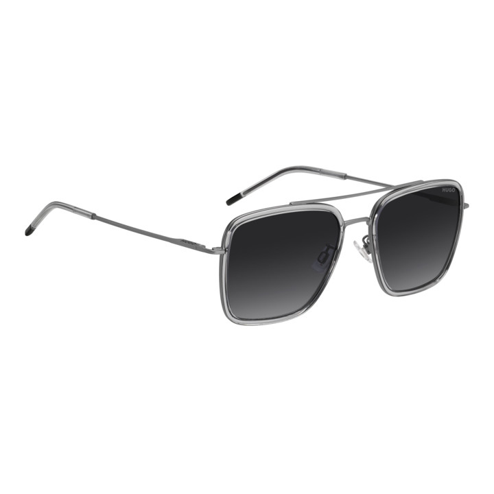 Lunettes de soleil HUGO HG 1404/G/S Shaded Grey Texture Transparent Gre / verres Dark Grey Shaded (KAC-9O)