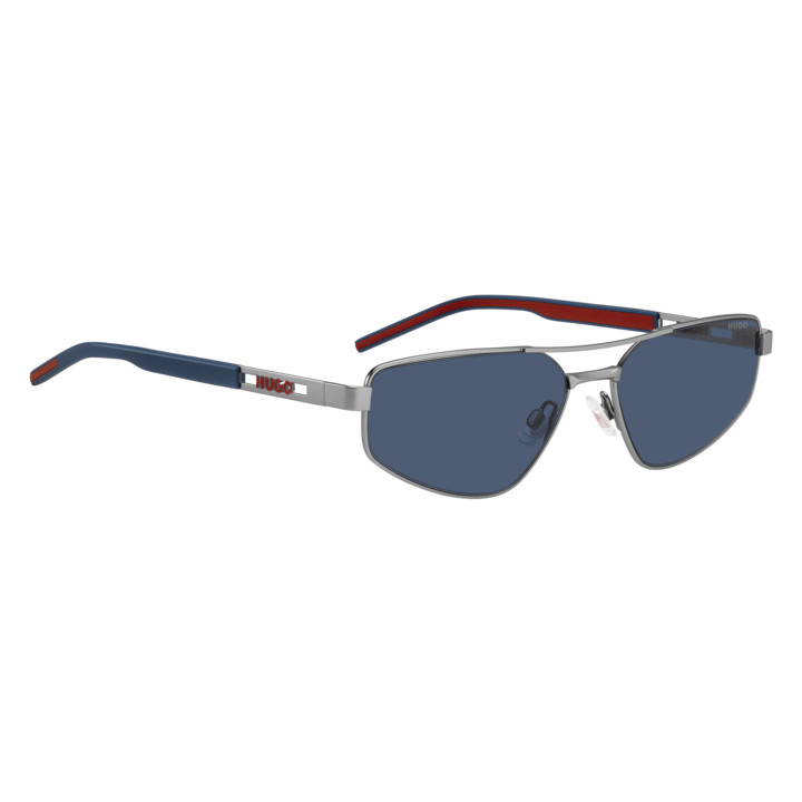 Lunettes de soleil HUGO HG 1414/S Matte Ruthenium / verres Blue (R81-KU)