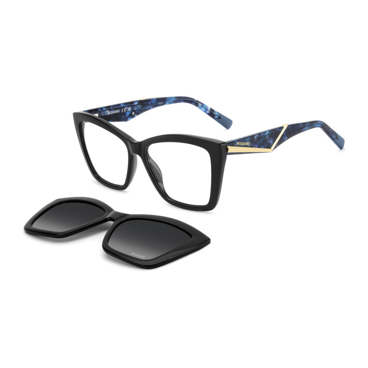 Lunettes de vue avec clip solaire Missoni MIS 0271/C Black 6 / verres Grey Shaded Polarized (QFU-WJ)