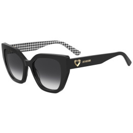Lunettes de soleil Moschino Love MOL098/S Pattern Black / verres Dark Grey Shaded (7RM-9O)