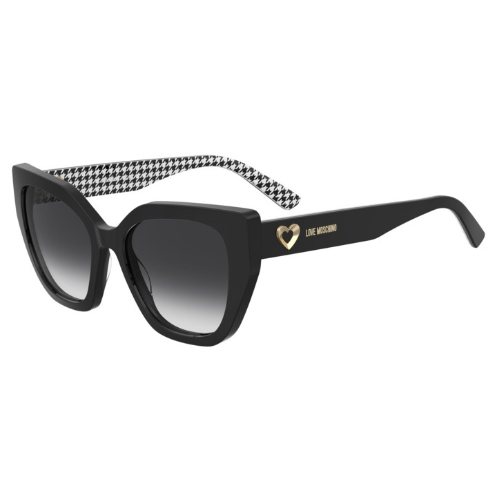 Lunettes de soleil Moschino Love MOL098/S Pattern Black / verres Dark Grey Shaded (7RM-9O)