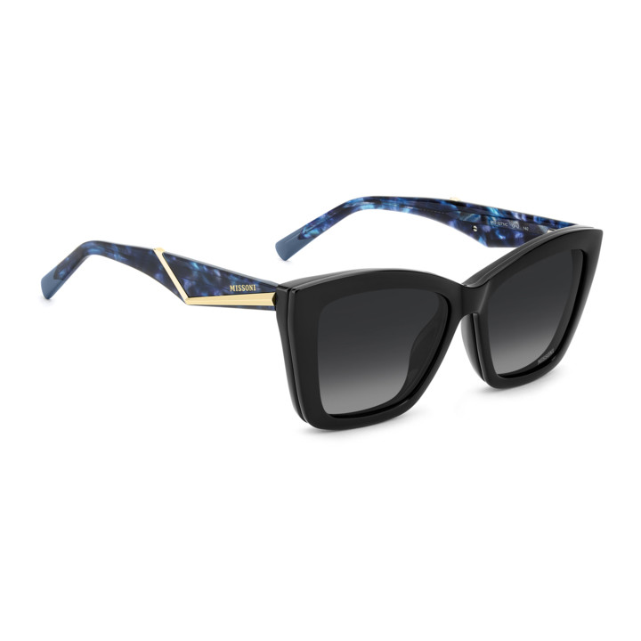 Lunettes de vue avec clip solaire Missoni MIS 0271/C Black 6 / verres Grey Shaded Polarized (QFU-WJ)
