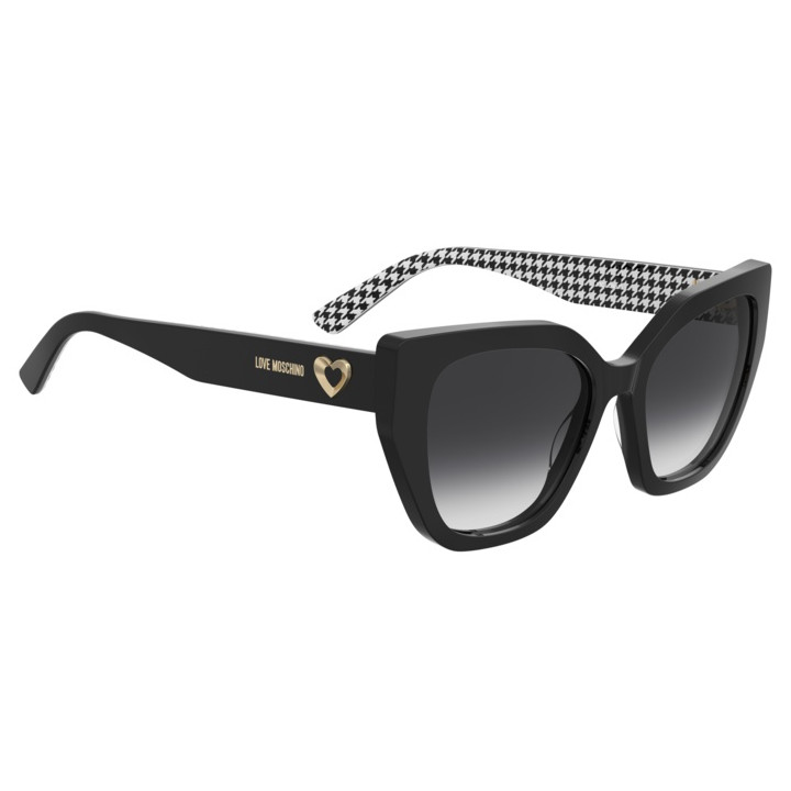 Lunettes de soleil Moschino Love MOL098/S Pattern Black / verres Dark Grey Shaded (7RM-9O)